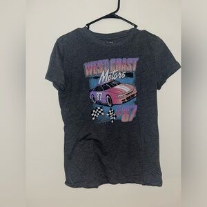 Dark gray graphic Tee.